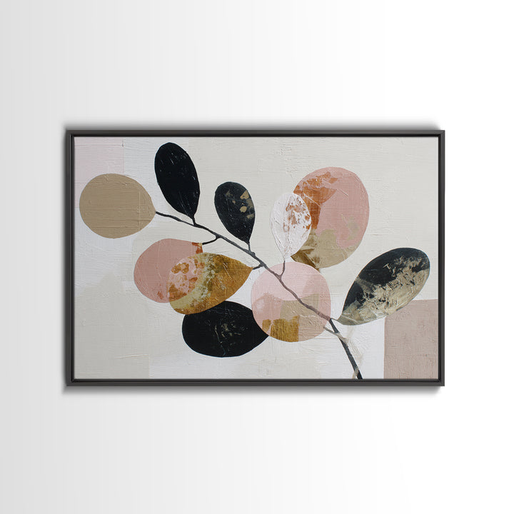 Botanical Branch Drawn Framed Canvas Print, Line Art, Wall Decor, Living Room Decor, Line, Boho Decor, Living Room Wall Art, LIN-3x2-31
