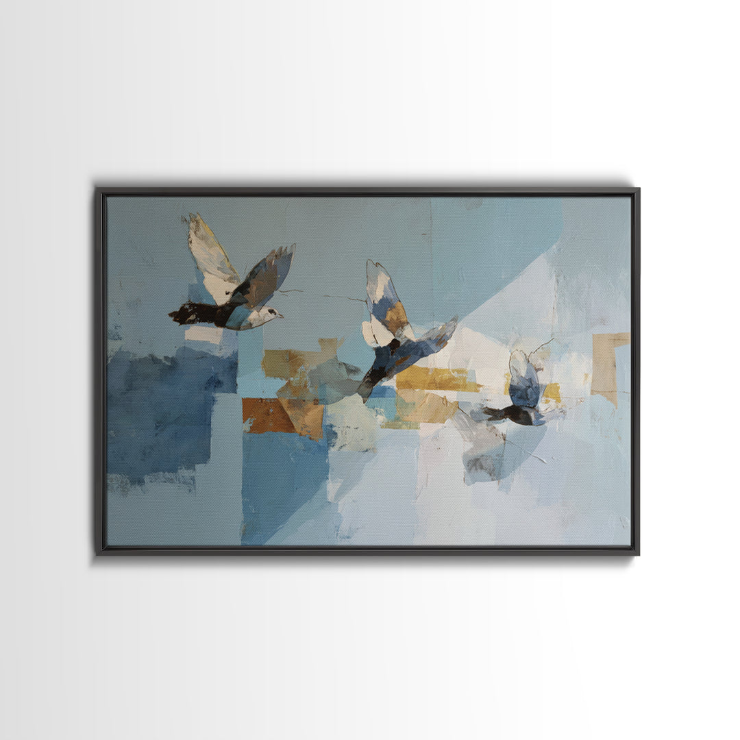 Single Line Bird Framed Canvas Print, Line Art, Living Room Decor, Abstract Art, Line, Portrait from Photo, Living Room Art, LIN-3x2-39