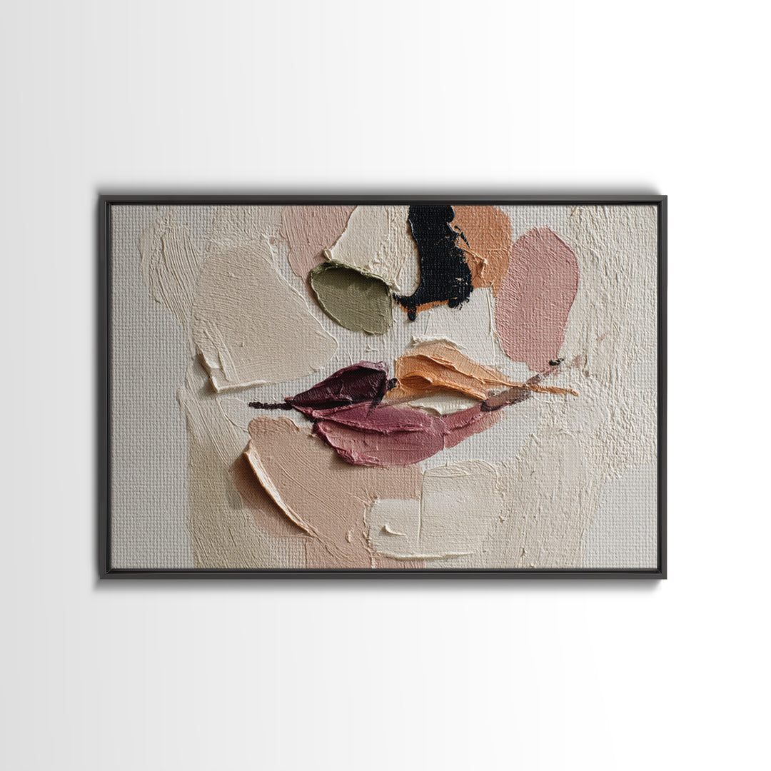 Abstract Lips and Hand Fashion Sketch Framed Canvas Print, Line Art, Bird Wall Art, Living Room Decor, Abstract Art, Line, LIN-3x2-46