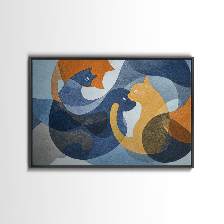 Monoline Cat Stretching Canvas Print, Line Art, Modern Decor, Living Room Decor, Abstract Art, Line, Contemporary Art, LIN-3x2-58