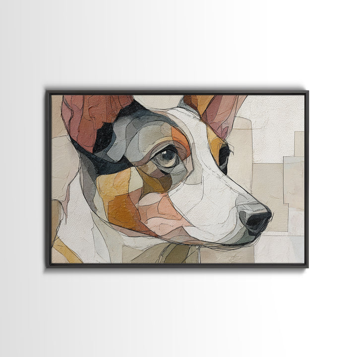 Continuous Line Dog Portrait Framed Canvas Print, Line Art, Room Decor, Living Room Decor, Fine Art, Line, Digital Wall Art, LIN-3x2-65