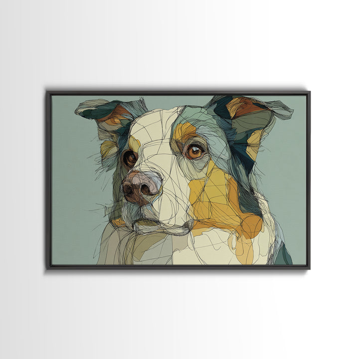 Continuous Line Dog Portrait Canvas Print, Line Art, Home Decor, Living Room Decor, Line, Modern Wall Art, Boho Wall Decor, LIN-3x2-89