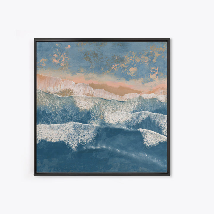 Coastal Aerial Shoreline Framed Canvas Print, Living Room Art, Large Wall Art, Living Room Decor, Living, Dopamine Decor, LIR-1x1-11
