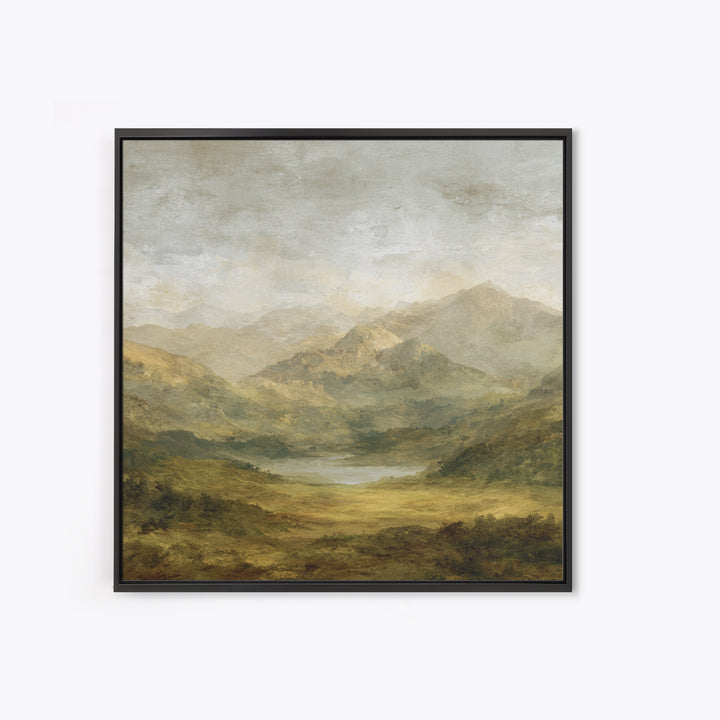 Classic Mountain Panorama for Cozy Interiors Canvas Print, Living Room Art, Abstract Art, Living Room Decor, Living, Boho Decor, LIR-1x1-16