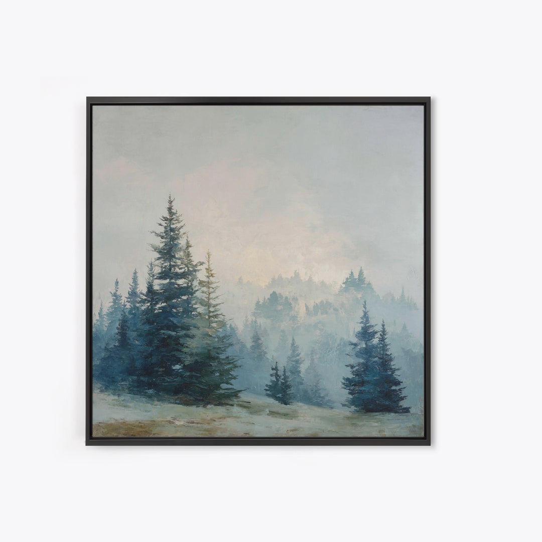 Minimal Scandinavian Forest Framed Canvas Print, Living Room Art, Boho Decor, Living Room Decor, Living, Digital Prints, LIR-1x1-37