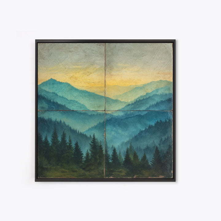 Classic Mountain Panorama for Cozy Interiors Framed Canvas Print, Living Room Art, New Home Gift, Living Room Decor, Living, LIR-1x1-64
