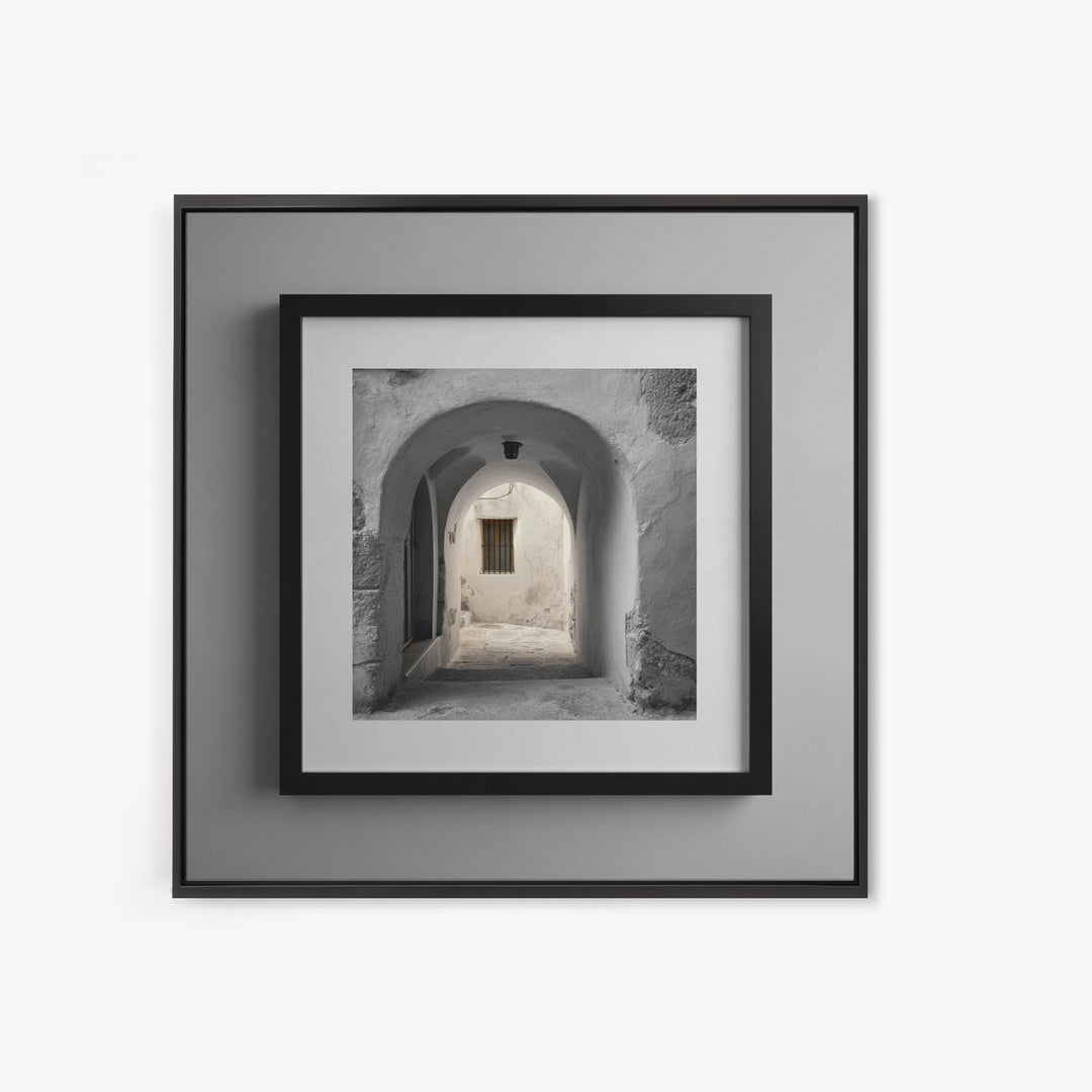 Black and White Architectural Arch Composition Framed Canvas Print, Living Room Art, Boho Decor, Living Room Decor, LIR-1x1-79