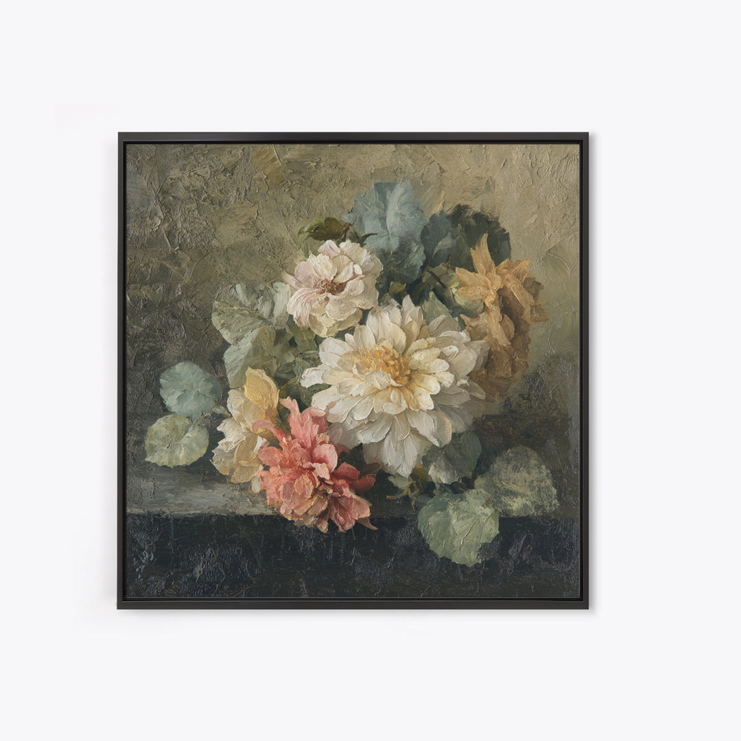 Large Floral Still Life Canvas Print, Living Room Art, Wall Decor, Living Room Decor, Oil Painting, Living, Abstract Art, LIR-1x1-81