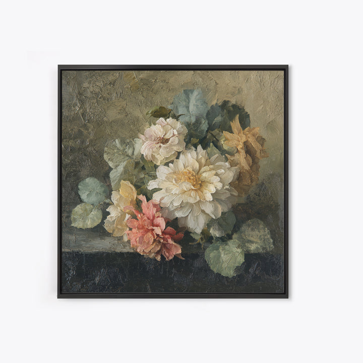 Large Floral Still Life Canvas Print, Living Room Art, Wall Decor, Living Room Decor, Oil Painting, Living, Abstract Art, LIR-1x1-81
