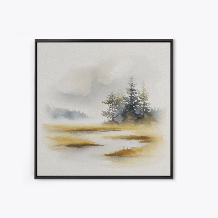 Minimal Scandinavian Forest Canvas Print, Living Room Art, Minimalist Decor, Living Room Decor, Oil Painting, Living, LIR-1x1-85