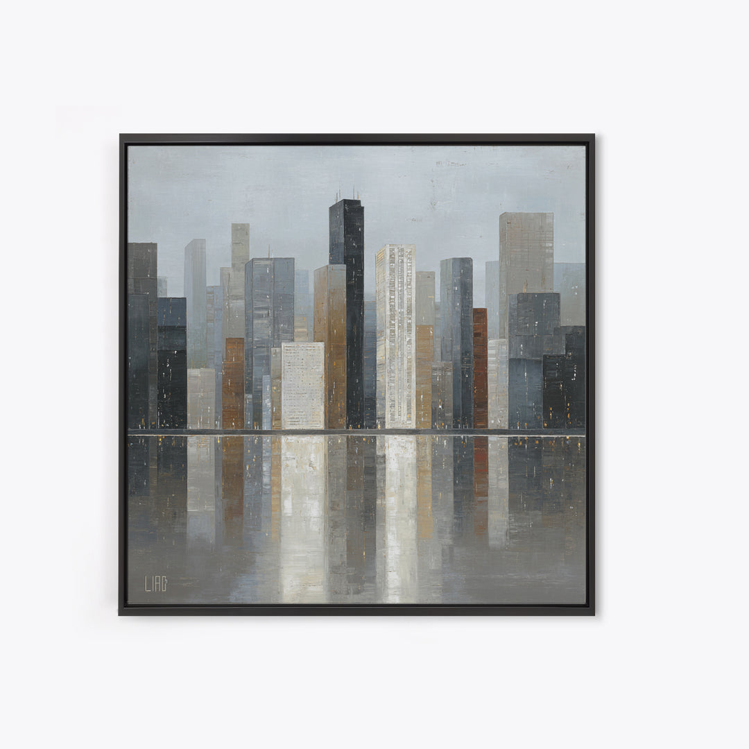 Modern City Skyline Canvas Print, Living Room Art, Modern Decor, Living Room Decor, Abstract Art, Living, Wall Decor, LIR-1x1-94