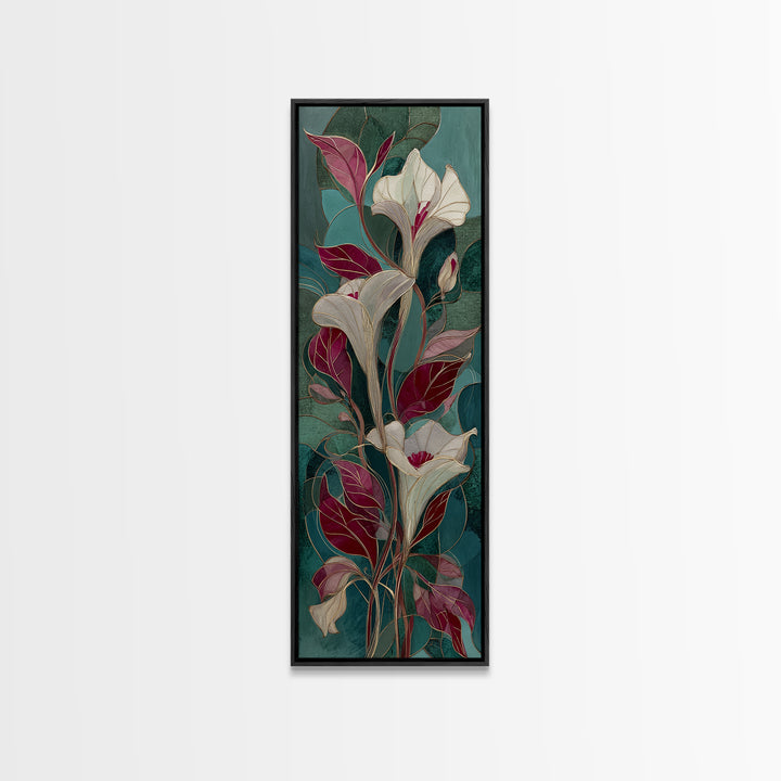 Botanical Vase Painting Canvas Print, Living Room Art, Gallery Decor, Living Room Decor, Fine Art, Living, Wall Art, Home Decor, LIR-1x3-14