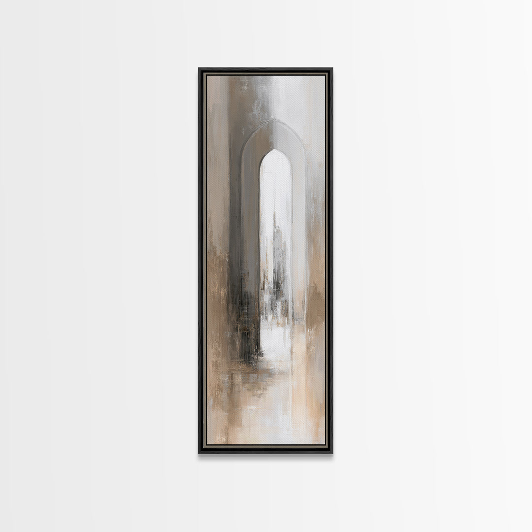 Black and White Architectural Arch Composition Canvas Print, Living Room Art, Digital Wall Art, Living Room Decor, Living, LIR-1x3-19