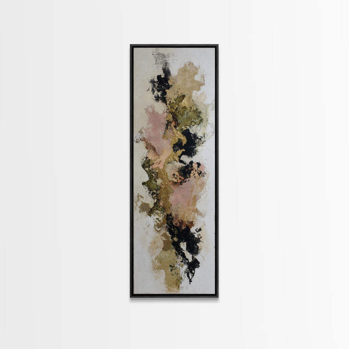 Gold Accented Abstract Brushwork Canvas Print, Living Room Art, Living Room Wall Art, Living Room Decor, Abstract Art, Living, LIR-1x3-2