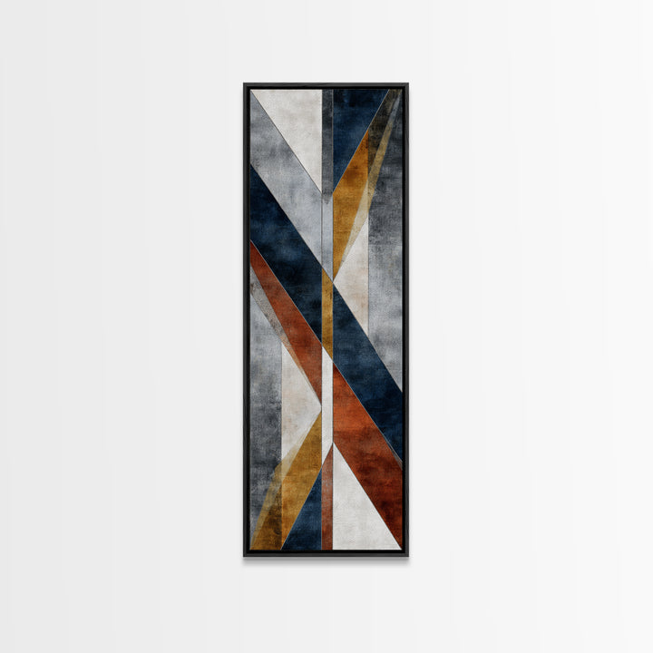 Mid Century Geometric Artwork Framed Canvas Print, Living Room Art, Art, Living Room Decor, Fine Art, Living, Art Nouveau, LIR-1x3-20