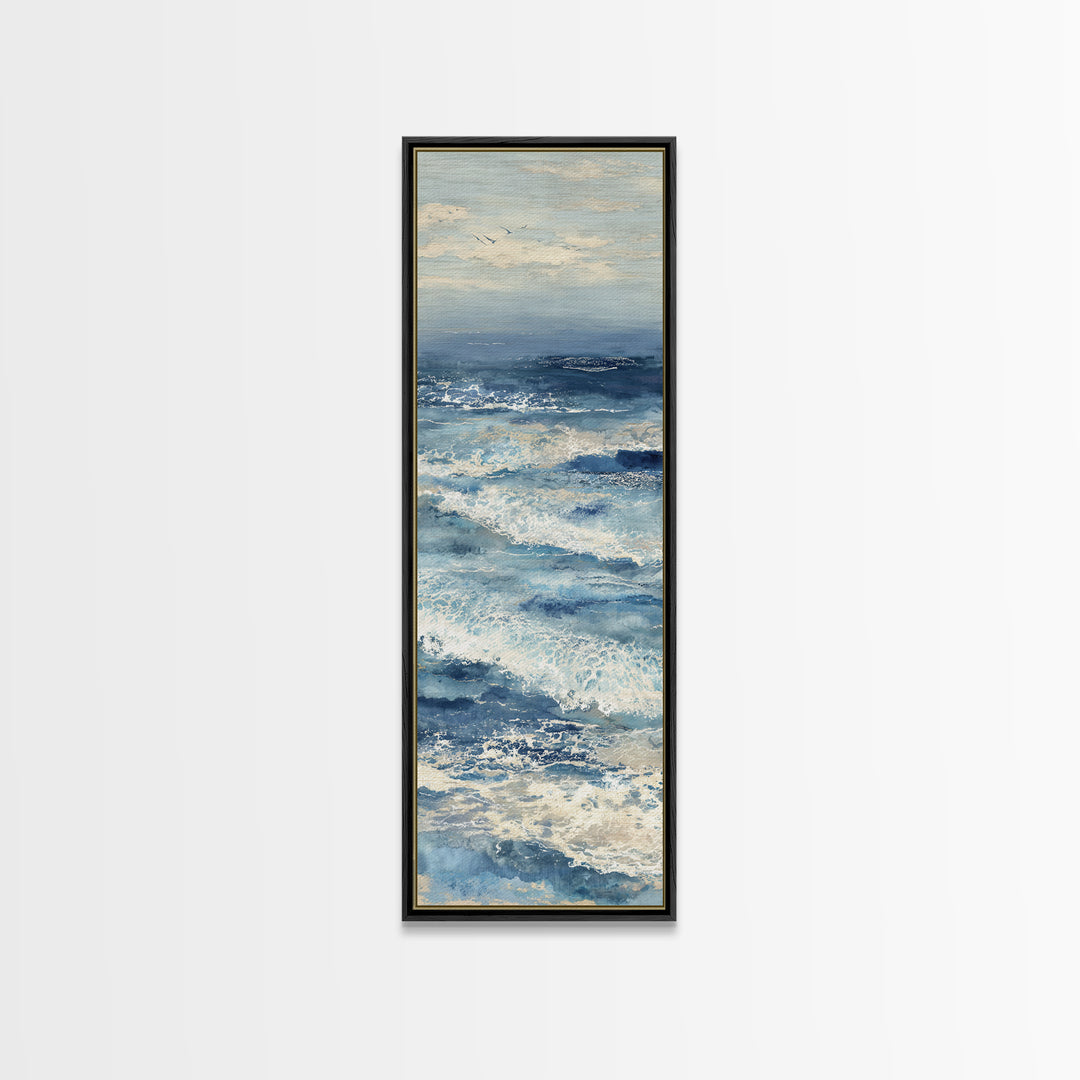 Coastal Aerial Shoreline Canvas Print, Living Room Art, Large Wall Art, Living Room Decor, Fine Art, Living, Dopamine Decor, LIR-1x3-23