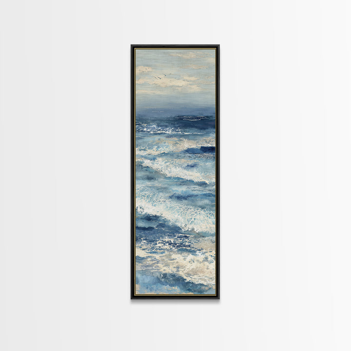 Coastal Aerial Shoreline Canvas Print, Living Room Art, Large Wall Art, Living Room Decor, Fine Art, Living, Dopamine Decor, LIR-1x3-23