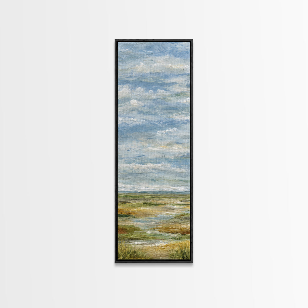 Quiet Meadow Landscape Canvas Print, Living Room Art, Living Room Decor, Watercolor Art, Living, Abstract Wall Art, LIR-1x3-35