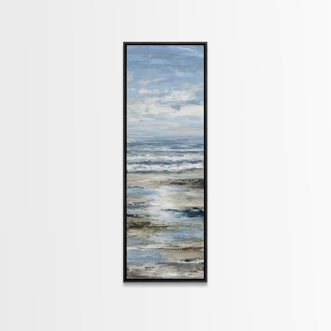 Moody Seascape for Dramatic Focal Point Canvas Print, Living Room Art, Neutral Decor, Living Room Decor, Fine Art, Living, LIR-1x3-42