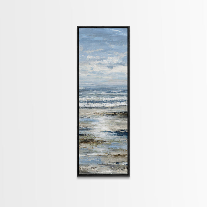 Moody Seascape for Dramatic Focal Point Canvas Print, Living Room Art, Neutral Decor, Living Room Decor, Fine Art, Living, LIR-1x3-42