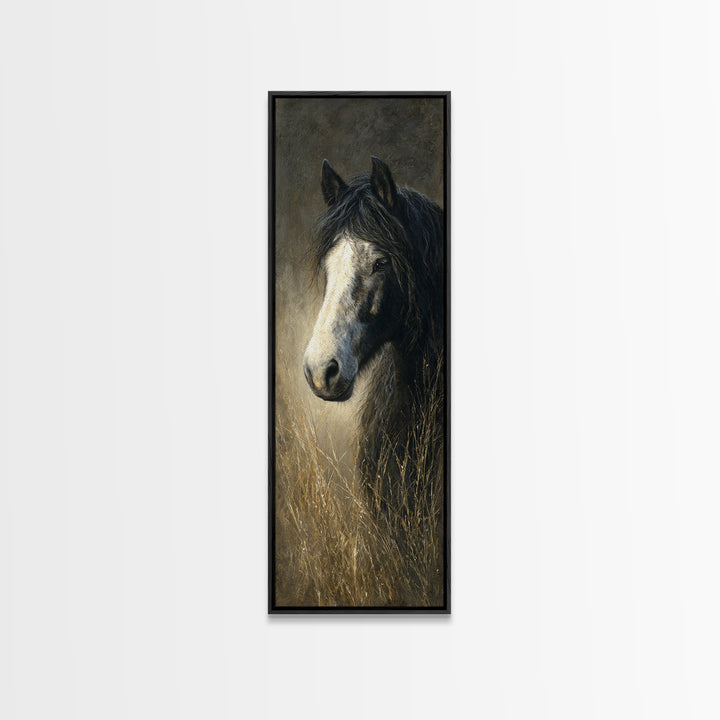 Contemporary Horse Portrait Framed Canvas Print, Living Room Art, Modern Decor, Living Room Decor, Fine Art, Living, Wall Decor, LIR-1x3-46