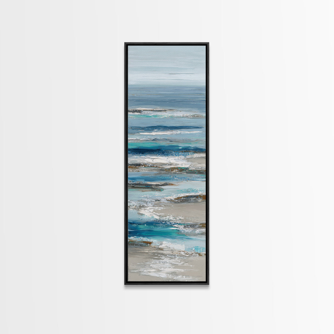 Coastal Aerial Shoreline Framed Canvas Print, Living Room Art, Pet Portraits, Living Room Decor, Living, Neutral Decor, LIR-1x3-47
