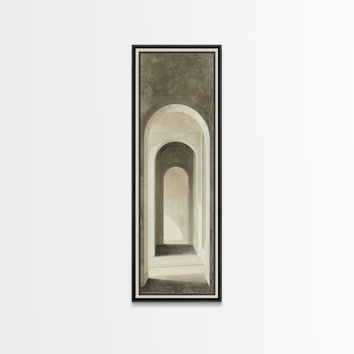 Black and White Architectural Arch Composition Canvas Print, Living Room Art, 3 Piece Wall Art, Living Room Decor, Living, LIR-1x3-67