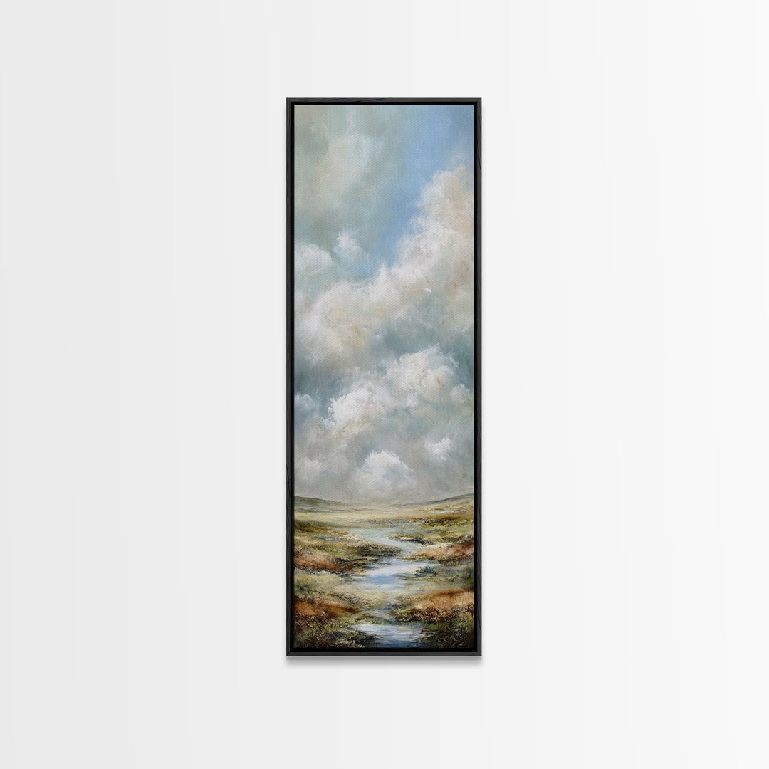 Large Cloudscape with Gentle Movement Canvas Print, Living Room Art, Mid Century Modern, Living Room Decor, Fine Art, Living, LIR-1x3-7