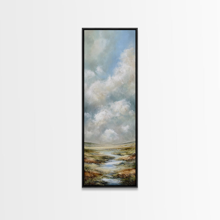 Large Cloudscape with Gentle Movement Canvas Print, Living Room Art, Mid Century Modern, Living Room Decor, Fine Art, Living, LIR-1x3-7