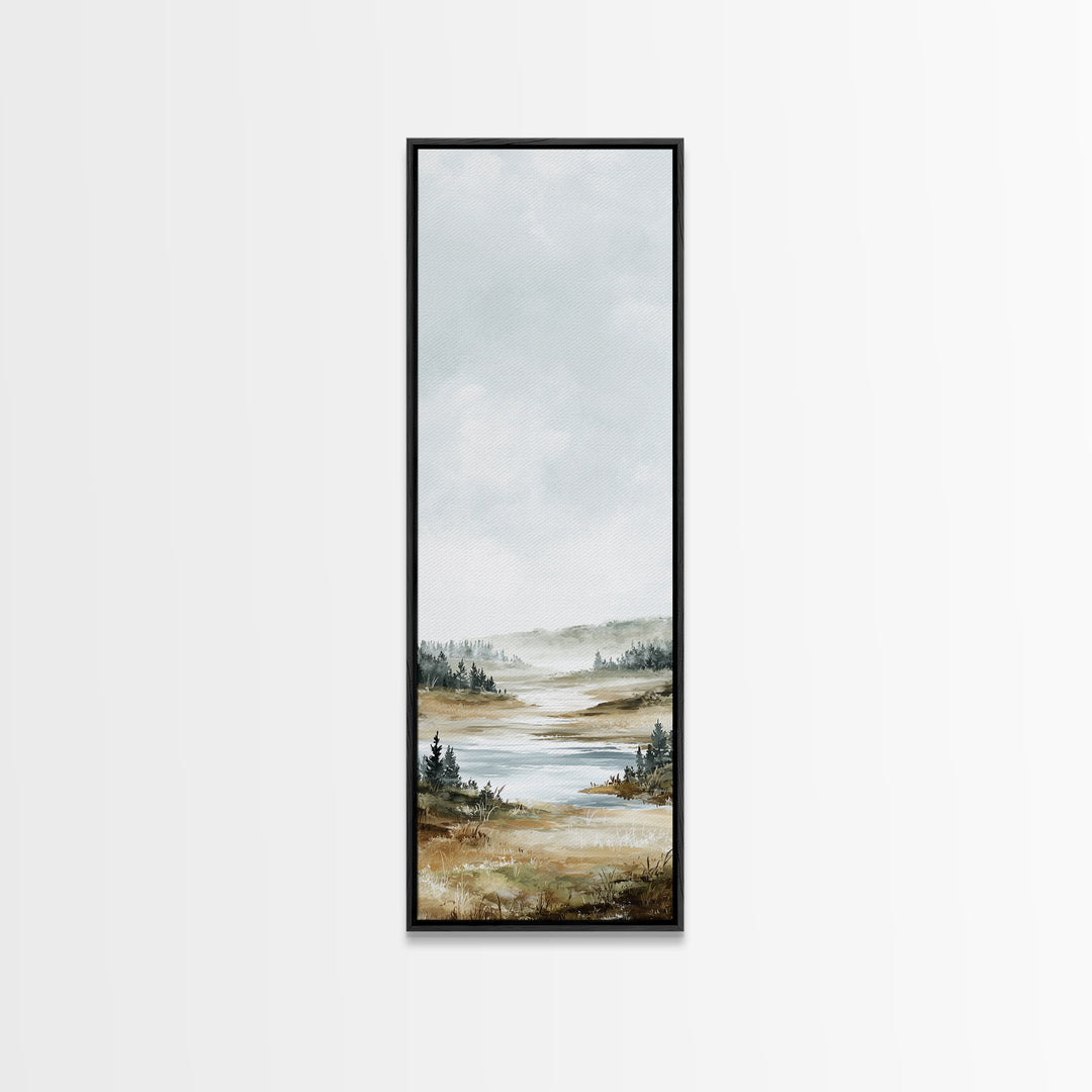 Minimal Scandinavian Forest Canvas Print, Living Room Art, Digital Wall Art, Living Room Decor, Oil Painting, Living, LIR-1x3-73