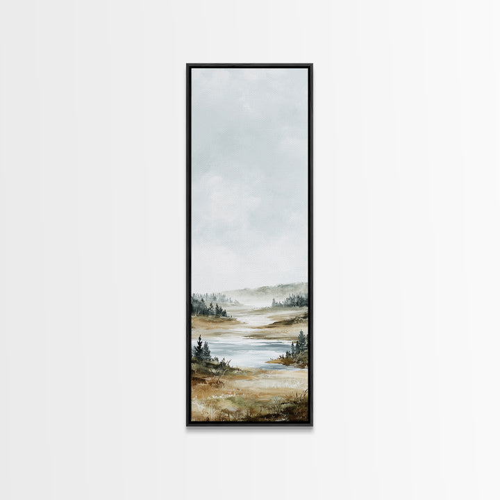 Minimal Scandinavian Forest Canvas Print, Living Room Art, Digital Wall Art, Living Room Decor, Oil Painting, Living, LIR-1x3-73