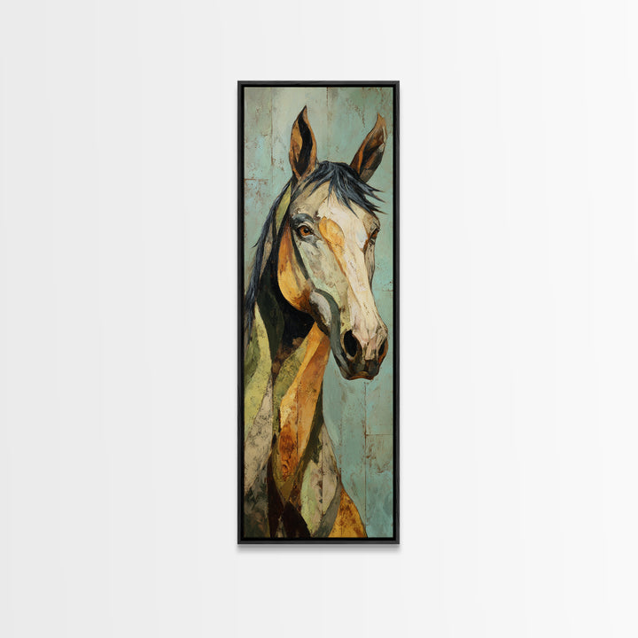 Contemporary Horse Portrait Canvas Print, Living Room Art, Room Decor, Living Room Decor, Oil Painting, Living, Printable, LIR-1x3-94