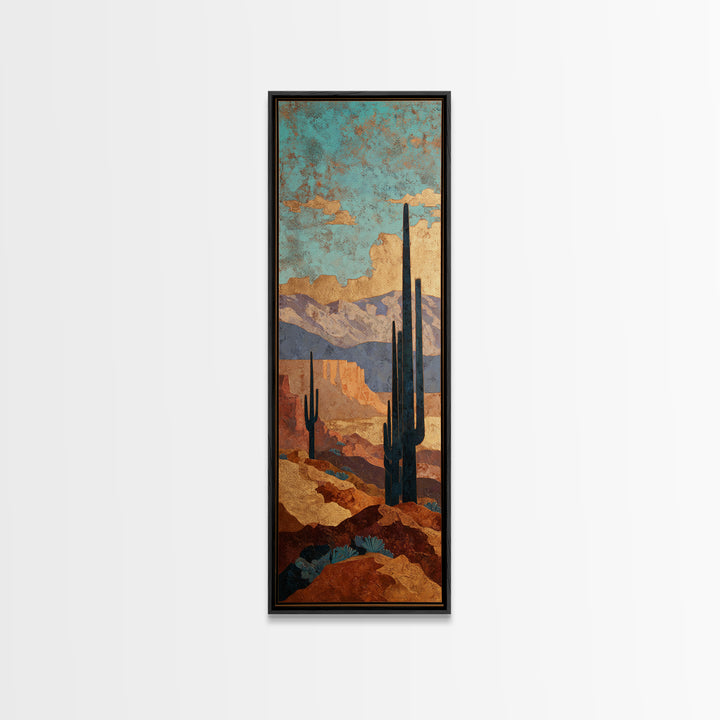 Earthy Desert Landscape Framed Canvas Print, Living Room Art, Dopamine Decor, Living Room Decor, Fine Art, Living, LIR-1x3-96