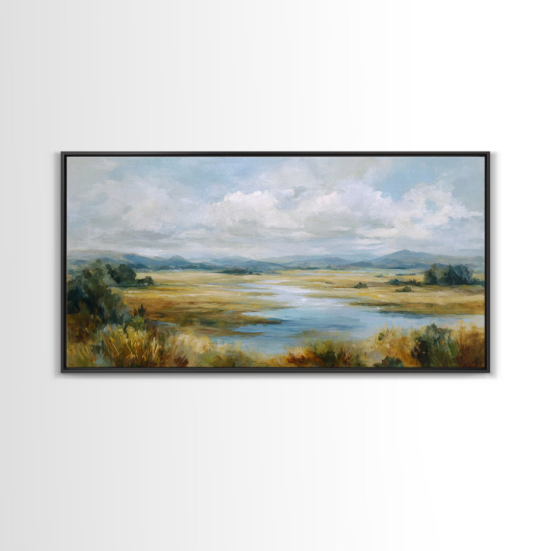 Quiet Meadow Landscape Framed Canvas Print, Living Room Art, Living Room Wall Art, Living Room Decor, Fine Art, Living, LIR-2x1-19