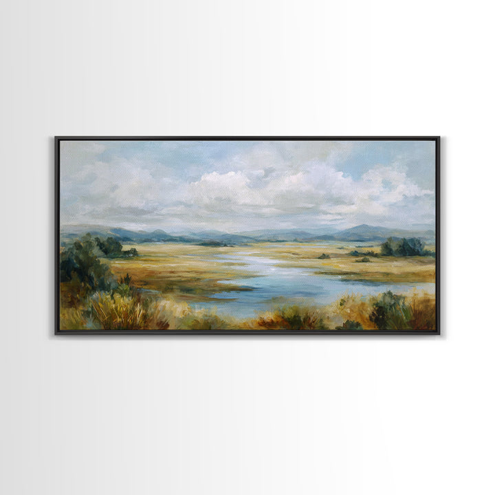 Quiet Meadow Landscape Framed Canvas Print, Living Room Art, Living Room Wall Art, Living Room Decor, Fine Art, Living, LIR-2x1-19