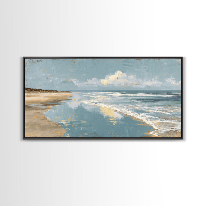 Moody Seascape for Dramatic Focal Point Canvas Print, Living Room Art, Living Room Decor, Abstract Art, Living, LIR-2x1-2
