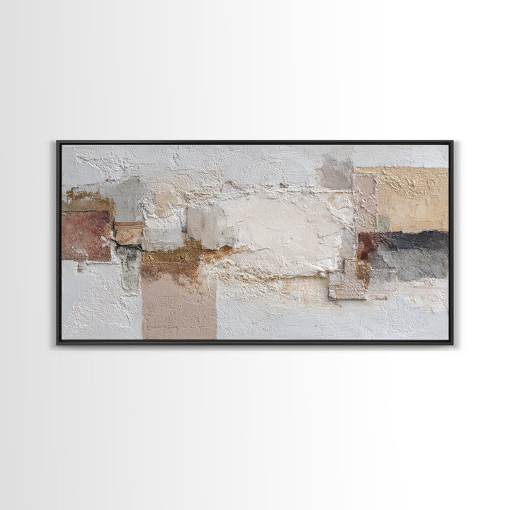 Textured Plaster Abstract Framed Canvas Print, Living Room Art, Printable, Living Room Decor, Fine Art, Living, Printable Art, LIR-2x1-25