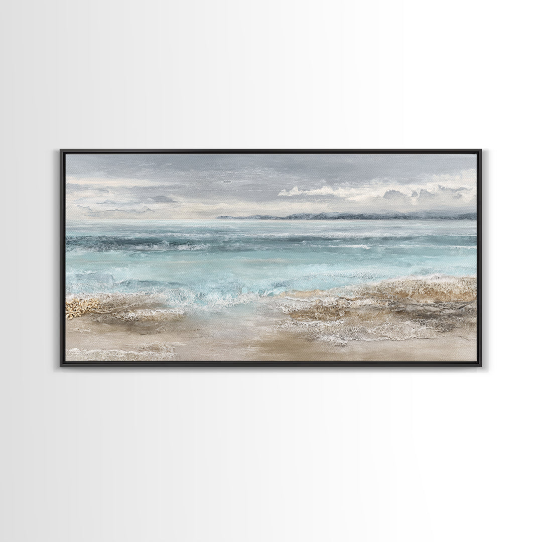 Moody Seascape for Dramatic Focal Point Canvas Print, Living Room Art, Living Room Decor, Abstract Art, Living, LIR-2x1-26