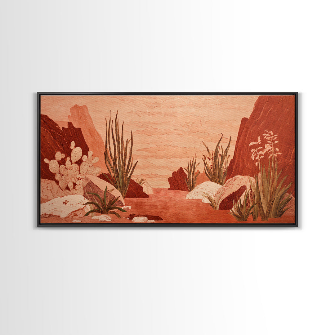 Earthy Desert Landscape Canvas Print, Living Room Art, Wall Art, Living Room Decor, Fine Art, Living, Digital Wall Art, LIR-2x1-32