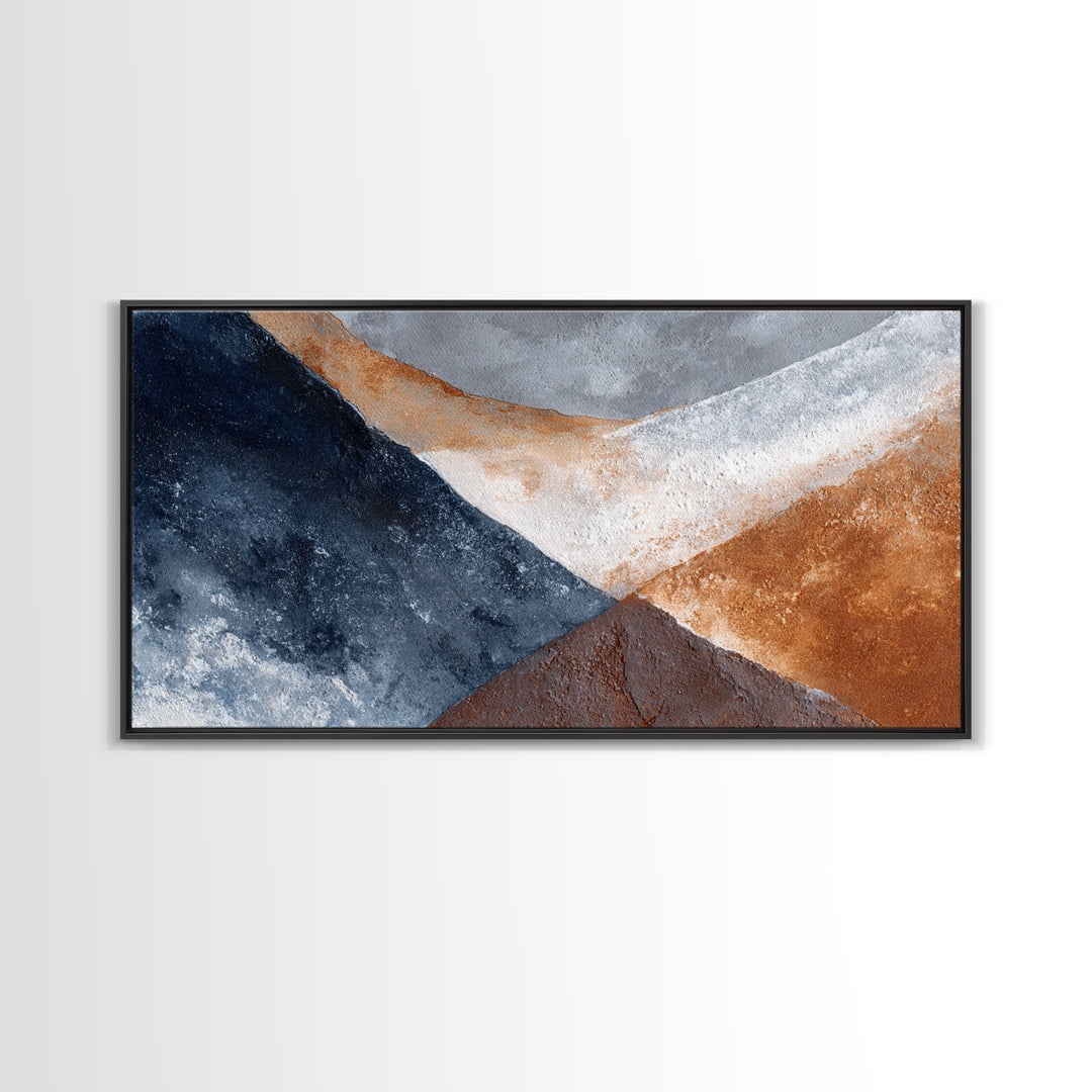 Monochrome Stone Texture Abstraction Canvas Print, Living Room Art, Art Print, Living Room Decor, Abstract Art, Living, LIR-2x1-41