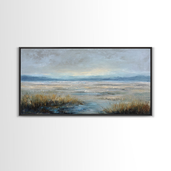 Quiet Meadow Landscape Framed Canvas Print, Living Room Art, Printable, Living Room Decor, Oil Painting, Living, Printable Art, LIR-2x1-43