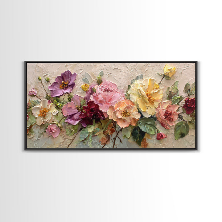 Botanical Vase Painting Framed Canvas Print, Living Room Art, Art, Living Room Decor, Living, Art Nouveau, Abstract Art, LIR-2x1-46