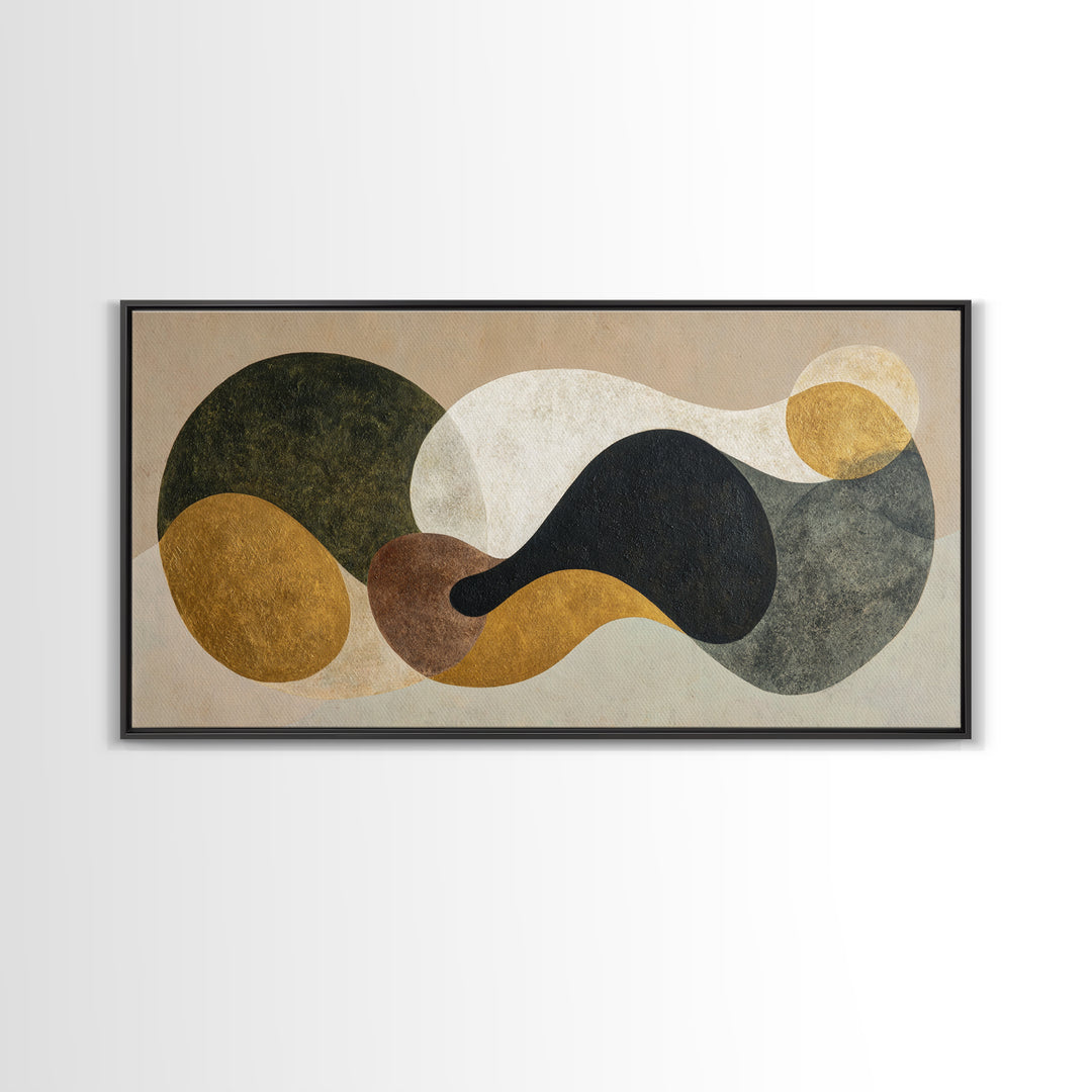 Abstract Organic Shapes Framed Canvas Print, Living Room Art, Abstract Wall Art, Living Room Decor, Abstract Art, Living, LIR-2x1-59