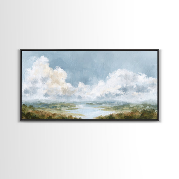 Large Cloudscape with Gentle Movement Canvas Print, Living Room Art, New Home Gift, Living Room Decor, Fine Art, Living, LIR-2x1-63