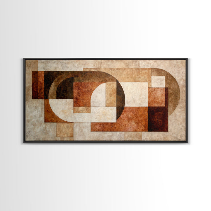 Monochrome Stone Texture Abstraction Framed Canvas Print, Living Room Art, Oil Painting, Living Room Decor, Fine Art, Living, LIR-2x1-65