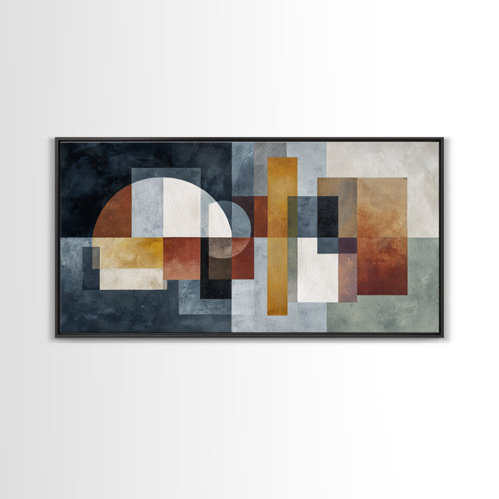Mid Century Geometric Artwork Canvas Print, Living Room Art, Bedroom Decor, Living Room Decor, Living, Bedroom Wall Art, LIR-2x1-76