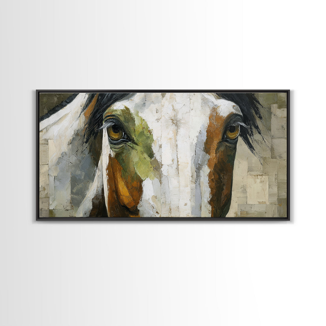 Contemporary Horse Portrait Canvas Print, Living Room Art, Painting, Living Room Decor, Fine Art, Living, Bedroom Decor, LIR-2x1-78