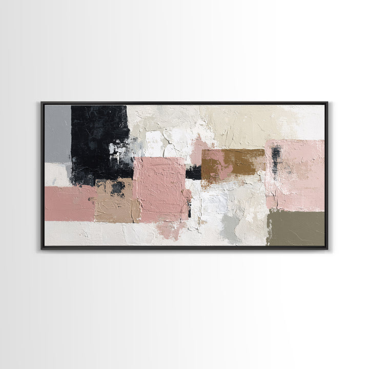 Monochrome Stone Texture Abstraction Canvas Print, Living Room Art, Apartment Decor, Living Room Decor, Fine Art, Living, LIR-2x1-89