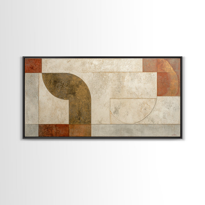 Textured Plaster Abstract Framed Canvas Print, Living Room Art, Pet Portraits, Living Room Decor, Abstract Art, Living, LIR-2x1-97