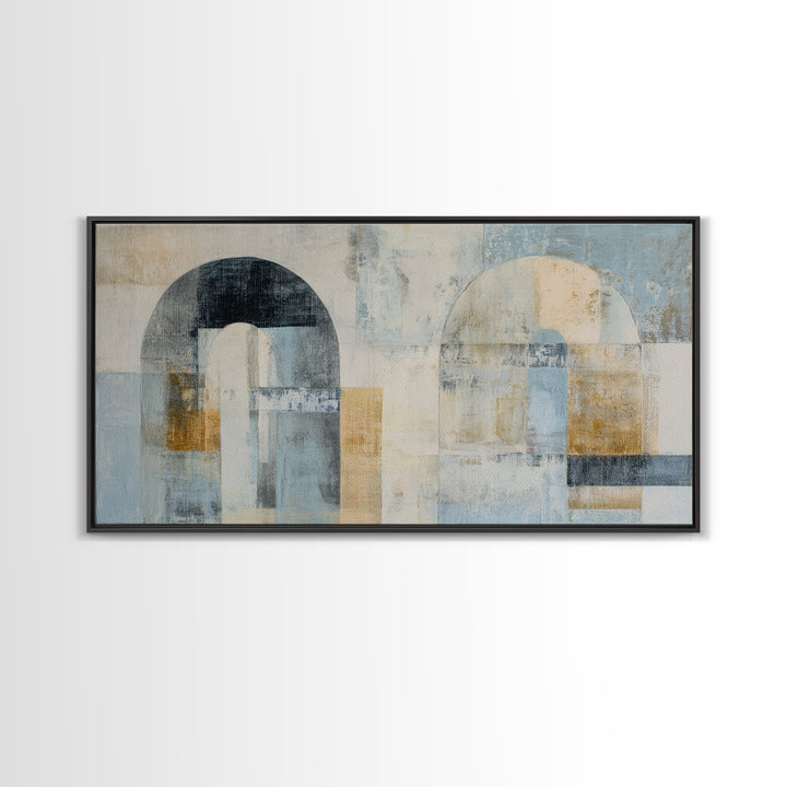 Black and White Architectural Arch Composition Framed Canvas Print, Living Room Art, New Home Gift, Living Room Decor, Living, LIR-2x1-99